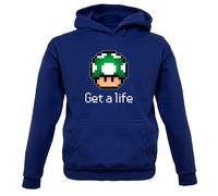 Get Un Life Fungo - Bambini Felpa con Cappuccio Pixel Gioco Console Livello Up