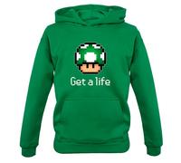 Get Un Life Fungo - Bambini Felpa con Cappuccio Pixel Gioco Console Livello Up