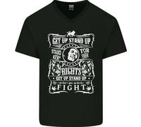 Get Up Alzato Reggae Musica Uomo Scollo A V Cotone T-Shirt