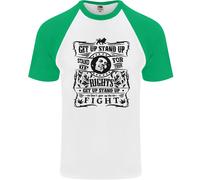 Get Up Stand Up Reggae Music Maglietta Baseball S/S Da Uomo