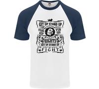 Get Up Stand Up Reggae Music Maglietta Baseball S/S Da Uomo