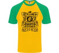 Get Up Stand Up Reggae Music Maglietta Baseball S/S Da Uomo