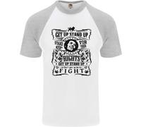 Get Up Stand Up Reggae Music Maglietta Baseball S/S Da Uomo