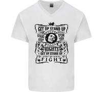 Get Up Stand Up Reggae Music Maglietta Uomo In Cotone A V