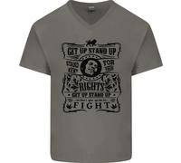 Get Up Stand Up Reggae Music Maglietta Uomo In Cotone A V
