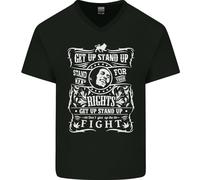 Get Up Stand Up Reggae Music Maglietta Uomo In Cotone A V