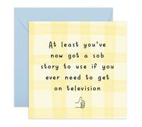 Get Well Soon Card for Him - Sob Story for TV - Messaggio umoristico di recupero per amici, fratello, zio, collega, collega, partner, biglietto per malattie dal cuore leggero, fornito con divertenti