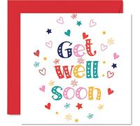 Get Well Soon Cards for Men - Get Well Soon Hearts - Get Well Cards for Women Speedy Recovery Card 145mm Joke Humour Get Well Greeting Cards for Best Friend Brother Sister Work Collegague
