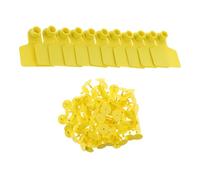 GETAJGHSD 100 Pezzi Targhette Auricolari per Animali in Tpu Giallo, Resistenti al Freddo e Facili da Usare, la Gestione del Bestiame in Fattoria