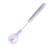 GETAJGHSD 1Pezzi Sbattitore Manuale per Uova Silicone Alimentare Pressione Portatile Acciaio Inossidabile Utensile per Montare Panna e Impastare Viola