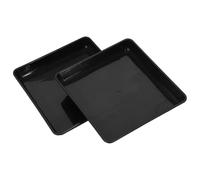 GETAJGHSD 2 Pezzi Sottovasi Quadrati in Plastica PP per Piante da Interno ed Esterno Nero Vaschette Rettangolari per Raccolta Acqua e Drenaggio Base Stabile Antigoccia per Fioriere e Vasi