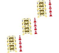 GETAJGHSD 24pezzi Miniature Traffic Barricade Giocattolo da Strada per Insegnamento Sicurezza Stradale Modelli di Segnaletica per Ottimo per Simulazione e Gioco Educativo