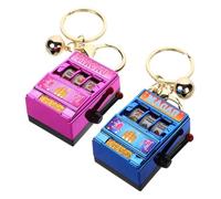 GETAJGHSD 2pezzi Mini Portachiavi Slot Machine Retro Interattivo Souvenir Ciondolo Per Adulti e