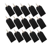 GETAJGHSD 32 Mini Etichette per Lavagna in Legno Bifacciali con Cordino, Cartelli Riutilizzabili Cancellabili per Bottiglie, Matrimoni e Decorazioni Casa