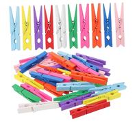GETAJGHSD 50 Pezzi Mollette Colorate in Legno Multifunzione per Foto e Snack Decorativi per Progetti Creativi e Articoli per Feste