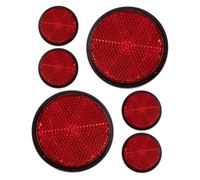 GETAJGHSD 6 Pezzi Catarifrangenti Circolari in Plastica per Bicicletta e Moto, Accessori per Bici, Migliora la visibilità la Sicurezza, Colore Rosso