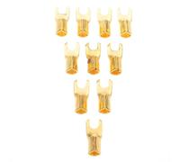 GETAJGHSD Connettori a Forcella Placcati Oro per Terminali Altoparlanti Auto, Kit 10 Pezzi U-shaped per Subwoofer e Amplificatori, Accessori per Installazione Audio Veicolare e Impianti