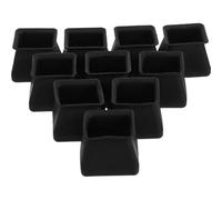 GETAJGHSD Coprigambe per Sedie in Silicone Antiscivolo Nero, Protezioni per Gambe di Mobili Quadrate Grandi 16 Pezzi, Protezione Pavimenti per Sedie, Tavoli e Sgabelli, Adatti a Pavimenti