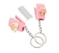 GETAJGHSD Cucitrice Manuale da Scrivania Piccola in Metallo 400 Punti Metallici, Spillatrice Creativa per Ufficio e Scuola, Set Portachiavi Colorato per Rilegatura Facile e Portatile