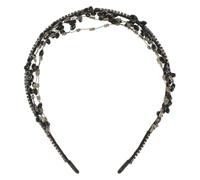 GETAJGHSD Fascia per Chioma da Sposa Nera Strass e Cristalli, Accessorio Elegante e Chic per Matrimonio o Festa in Spiaggia, Materiale