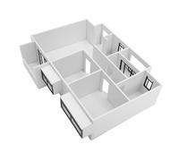 GETAJGHSD Kit Modello Appartamento Fai da Te 1:25, Modello Architettonico in Miniatura Materiali Completi per Costruzione, Progetto Incompiuto per Studio Planimetrie e Design Interni, Set