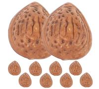 GETAJGHSD Mandorle Finte Decorative in Plastica Marrone 10 Pezzi Modello Realistico Facile da Conservare per Esposizione e Collezione