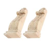 GETAJGHSD Mensola Piccola in Legno da Intaglio Capitello per Colonne, 2 Pezzi, Supporto per Travi in Stile Romano, come Decorazione Angolare per Casa e Mobili