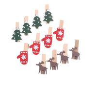 GETAJGHSD Mollette Decorative Natalizie in Legno 30 Pezzi Design Cartone Animato per Decorazioni e Banner di Natale Resistenti e Originali