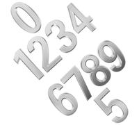 GETAJGHSD Numeri Adesivi 3d per Porta in Abs Argento, 10 Pezzi, Facili da Installare, per Camere Private e Cassette Postali Esterne Stile Moderno ed Elegante