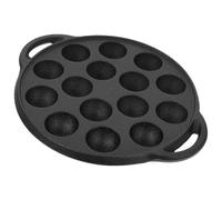 GETAJGHSD Padella in Ghisa Nera 15 Fori per Lumache e Polpette, Resistente e Pratica per Cucina Domestica e Ristoranti, Utensile Spesso e Durevole