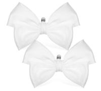 GETAJGHSD Paio Clip per Scarpe Accessorio Versatile per Scarpe da Donna 1 in Raso Bianco Fiocco Elegante e Classico per Matrimoni e Feste