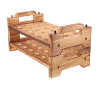 GETAJGHSD Porta Uova in Legno a Doppio Strato Impilabile 24 Fori Rotondi per Uova di Quaglia e Piccole, Organizer per Frigorifero e Preparazione Pasti in Casa e Feste