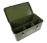 GETAJGHSD Scatola per Semi da Orto in Ferro a 4 Scomparti | Coperchio Ribaltabile, Maniglia e Chiusura Sicura, per Casa e Giardino, 33, 50x18, 50x12, 50cm