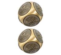 GETAJGHSD Set 2 Palline Baoding Cinesi da 36mm in Ottone con Motivi Sides Esagonali, per Pilates e Mano in Living Room