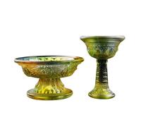 GETAJGHSD Set 2 Pezzi Coppa delle Offerte Piedini, Ciotola Multiuso Delicata per Altare Domestico e Tempio, Tazza Buddha Decorativa per Meditazione e Rituali Religiosi