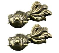 GETAJGHSD Set 2 Pezzi Portachiavi in Ottone Color Oro Ciondoli a Forma di Pesce Rosso Stile Antico, Decorazioni Uniche e Pratiche per Produzione Fai-da-te e Abbellimenti Borse