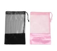 GETAJGHSD Set 2 Sacchetti per Scarpe da Danza a Rete Traspirante e Raso, Borsa Organizer per Scarpette da Balletto, Facile da Organizzare per Spettacoli e Prove