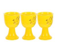 GETAJGHSD Set 3 Pezzi Coppe Ceramiche per Offerte D'acqua Buddhiste, Design Simbolico, Leggere e Lisce, per Rituali nel Tempio e Pratiche Religiose Domestiche