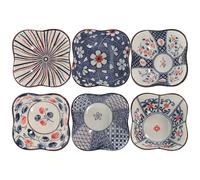 GETAJGHSD Set 6 Piatti Fondi in Ceramica per Condimenti, Ciotole per Salsa e Burriera, per Antipasti e Conservazione Spezie