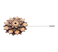 GETAJGHSD Spilla da Bavero Fiore in Legno e Gemma in Metallo per Uomo, Elegante e Versatile, per Abito e Occasioni Speciali come Matrimoni