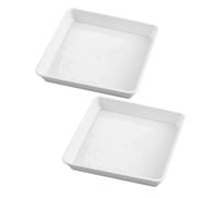 GETAJGHSD Square Plastic Pot Saucers for Plants 2Pezzi, White Flower Tray with Leak Prevention, Ideal for Seed Starting And Indoor Cultivation