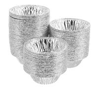 GETAJGHSD Stampi per Crostate di Uova in Alluminio Argento 200 Pezzi Cottura Uniforme e Salvaspazio per Catering e Tutte le Occasioni
