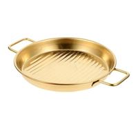 GETAJGHSD Teglia per Pizza in Acciaio Inox con Manici Dorati Piastra Rotonda Forata Antiaderente per Forno Teglia Resistente per Uso Domestico e Professionale per Pizza Dolci Salati e