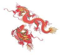 GETAJGHSD Toppe Termoadesive a Forma di Drago 2pezzi Rosso, Decorative e Pratiche per Cappelli e Borse, Accessori Eleganti per Abbigliamento