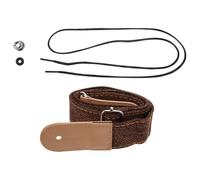 GETAJGHSD Tracolla per Ukulele in Cotone e Lino con Fibbia Finiture in Vera Pelle Caffè Accessorio Resistente e Confortevole per Musicisti