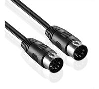 Getaria MIDI di 5 pin DIN Plug 5 m Nero, Utilizzato per Cavo Audio per Pianoforte Elettronico, Tastiera MIDI, Sintetizzatore, Interfaccia Audio, Sequencer, Pedale Multi-Effect