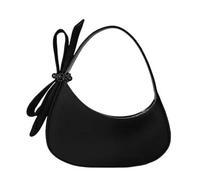 GETBSTOOP Borsa a Tracolla alla Moda in Nylon con Fiocco di Design Borsa a Mezzaluna a Fionda Piccola con Chiusura a Cerniera Borsa da Sera Borsa a Mezza Luna for Donne e Ragazze