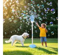 GETBSTOOP Bubble Maker Stand Machine for feste, macchina da bolle da giardino con luci e musica, ricaricabile, altezza regolabile, macchina a bolle verticale for il matrimonio all'aperto