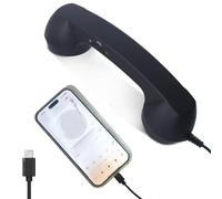 GETBSTOOP Cornetta per Telefono Retrò, Stile Classico con Maniglia Recepteur Fisso Type-C, Auricolare Vintage con Filo per Telefonia Fissa, Ideale per Videoconferenze e Chiamate Mobili, Riunioni