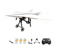 GETBSTOOP RC Paper Airplane Kit with Gyro Stabilizer, 2.4GHz Electric Remote Control Plane, Lightweight DIY Model Airplanes Laun-Cher, Dual Propellers Foldable Flying STEM Toy, Micro Fixed Wing Drone
